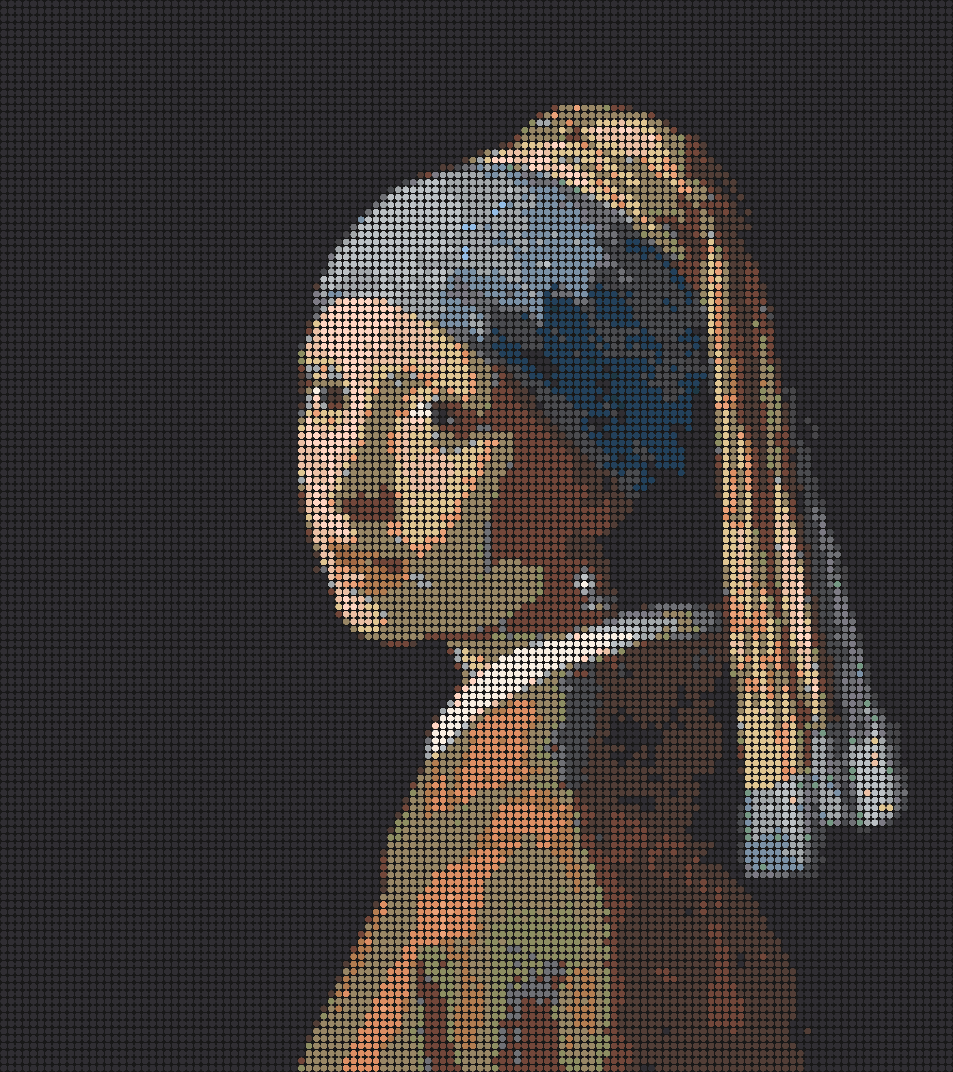 Das Mädchen mit dem Perlenohrring | Pixel-Art Set aus Klemmbausteinen