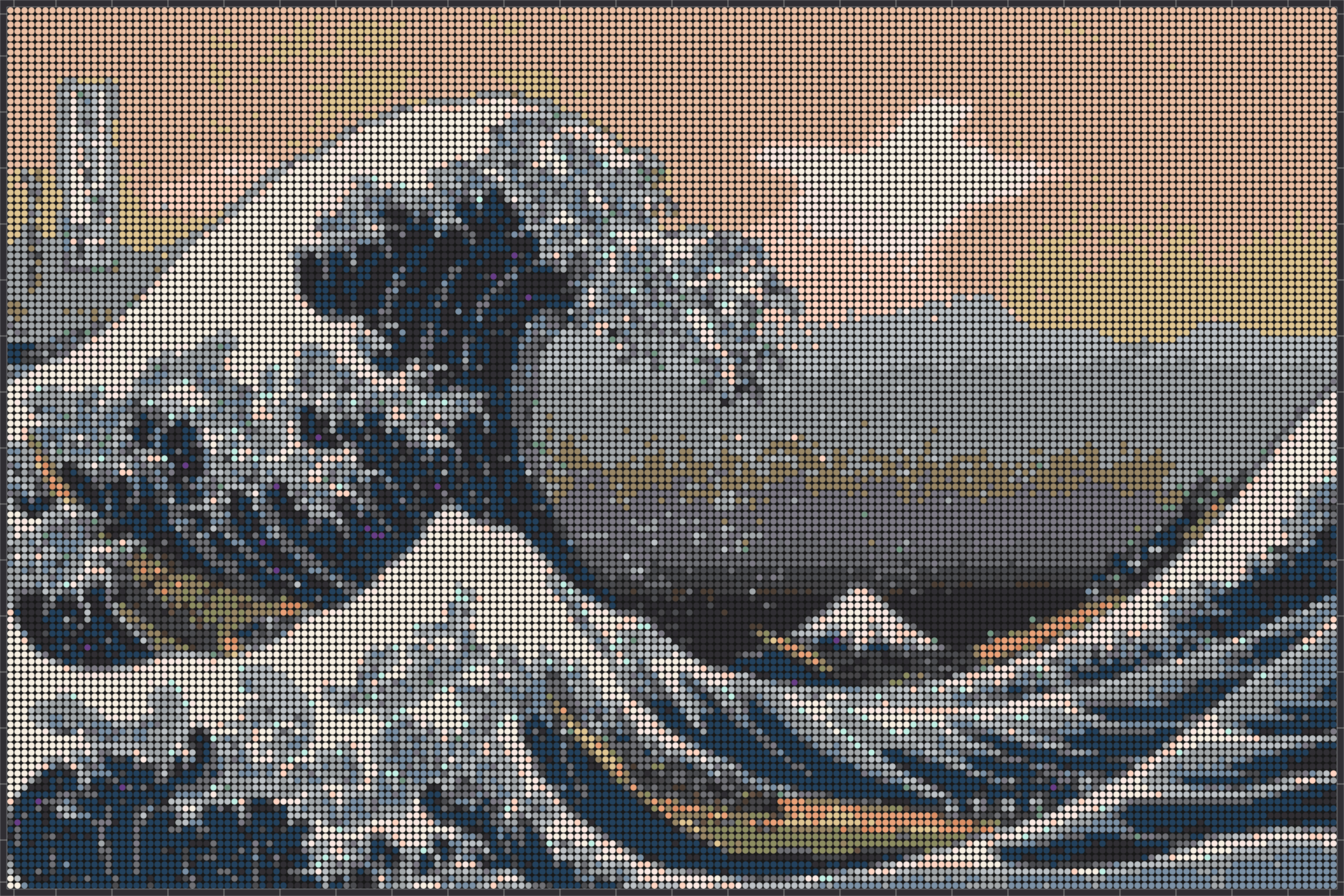 Die große Welle vor Kanagawa – Pixel-Art Mosaik Set aus Klemmbausteinen | Mosaik Wandbild DIY