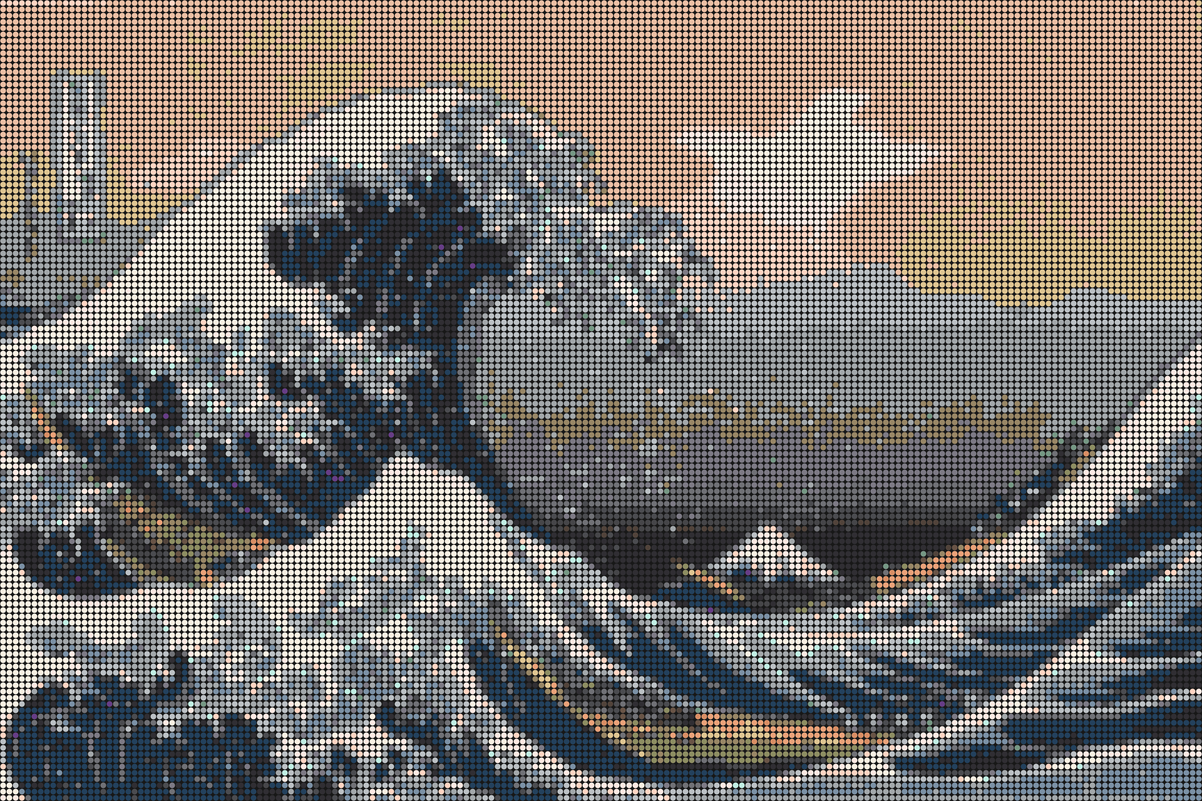 Die große Welle vor Kanagawa – Pixel-Art Mosaik Set aus Klemmbausteinen | Mosaik Wandbild DIY