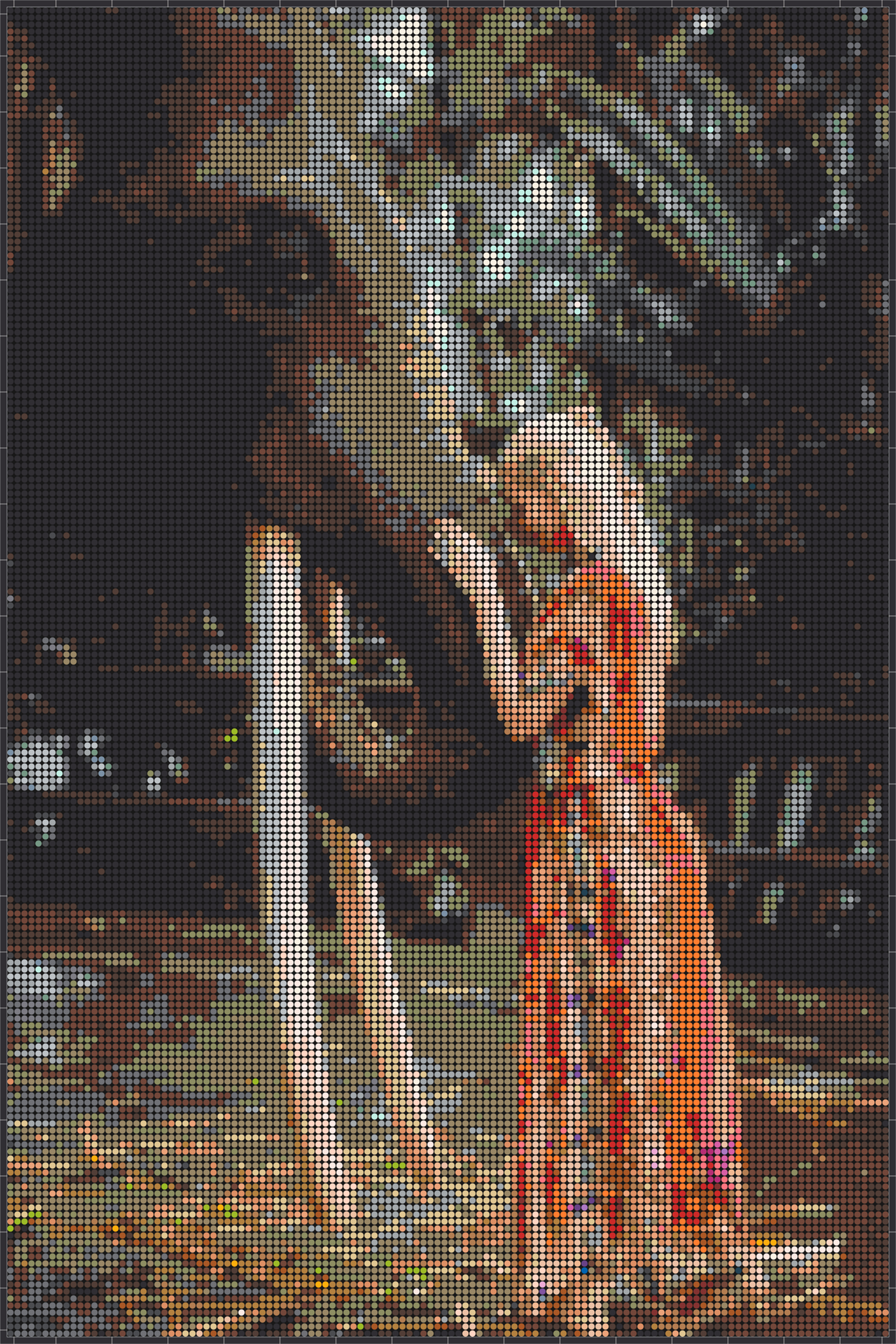 Elefant 1 – Pixel-Art Mosaik Set aus Klemmbausteinen | Tiermotiv Wandbild DIY