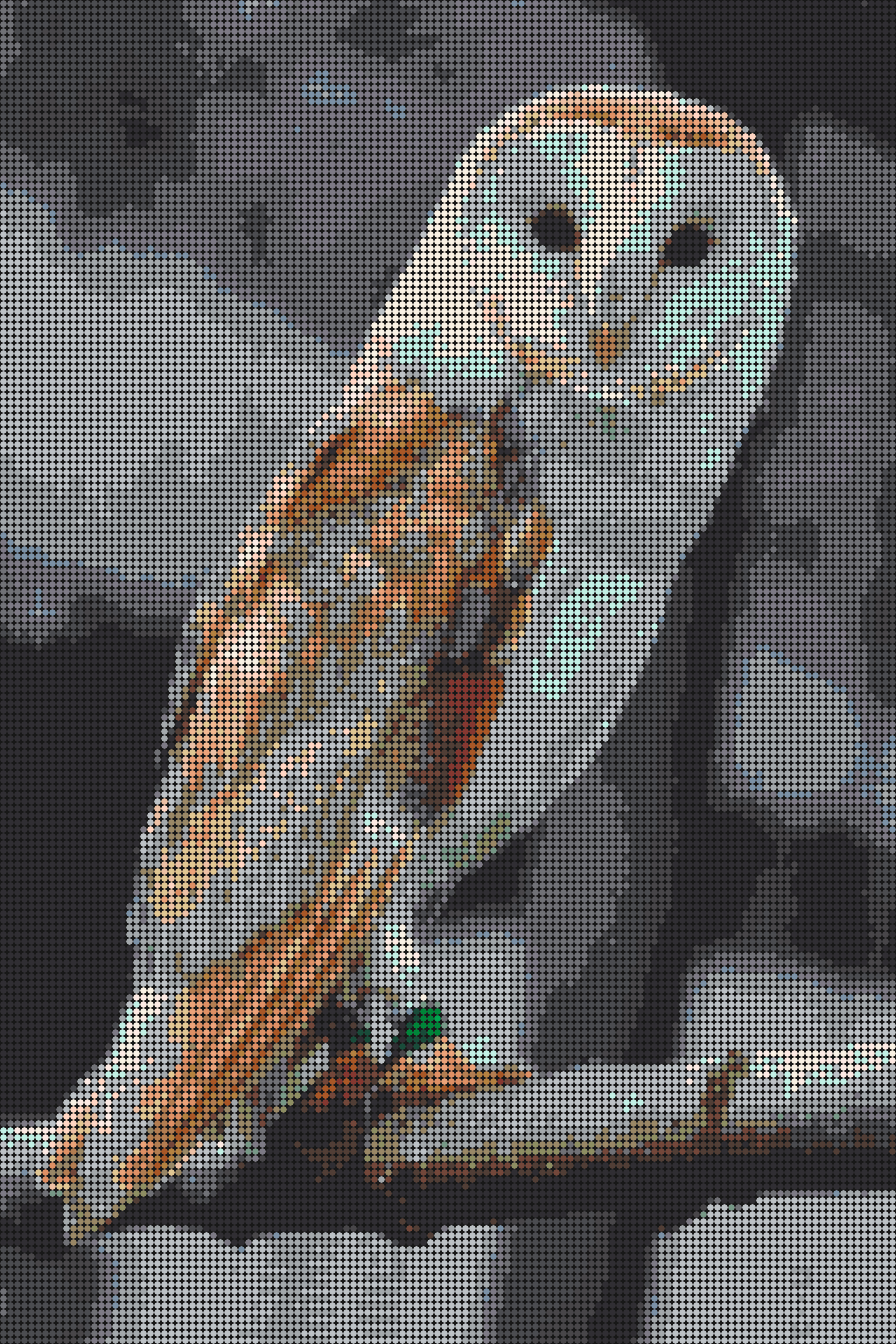 Eule 1 – Pixel-Art Mosaik Set aus Klemmbausteinen | Tiermotiv Wandbild DIY