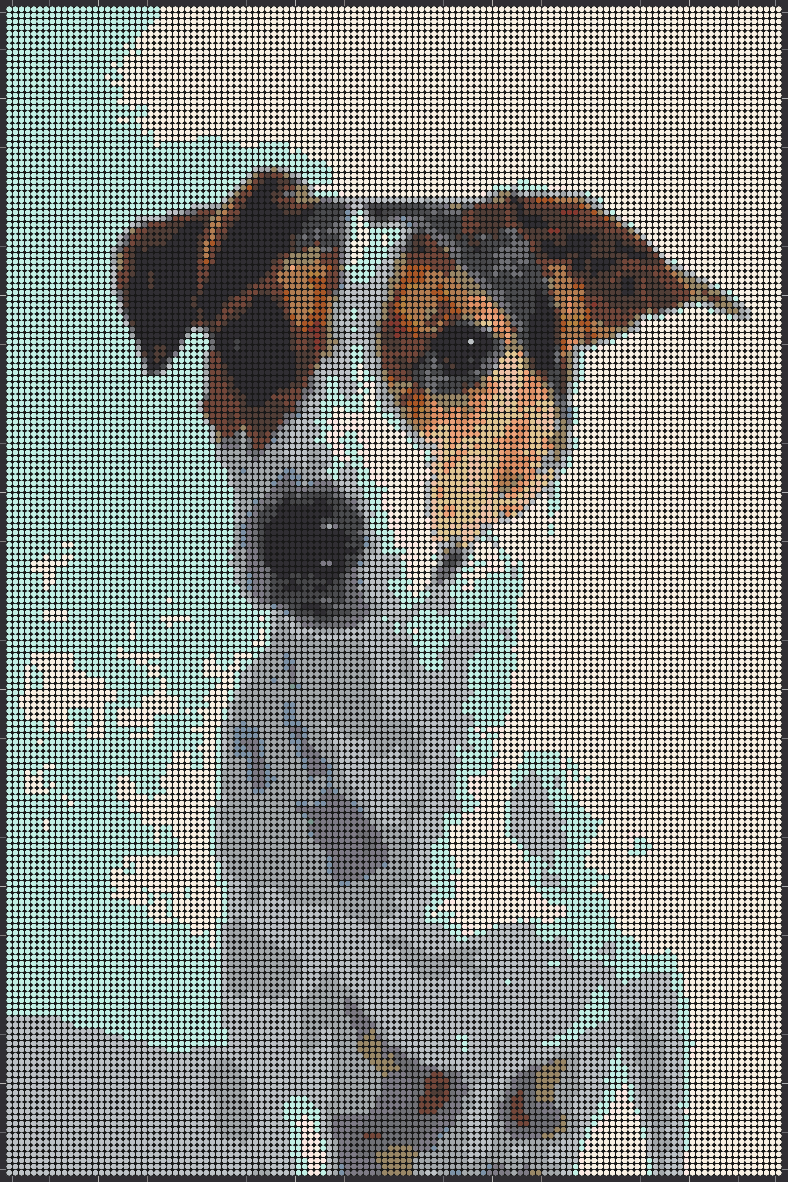 Hund 3 – Pixel-Art Mosaik Set aus Klemmbausteinen | Tiermotiv Wandbild DIY