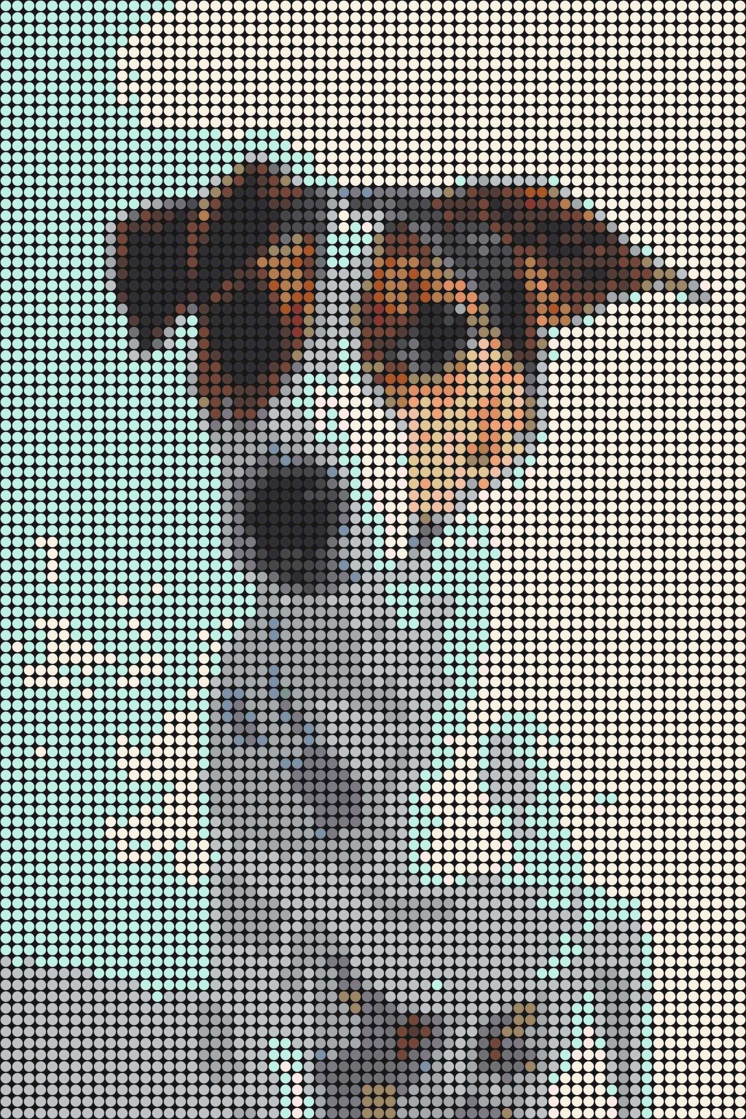 Hund 3 – Pixel-Art Mosaik Set aus Klemmbausteinen | Tiermotiv Wandbild DIY