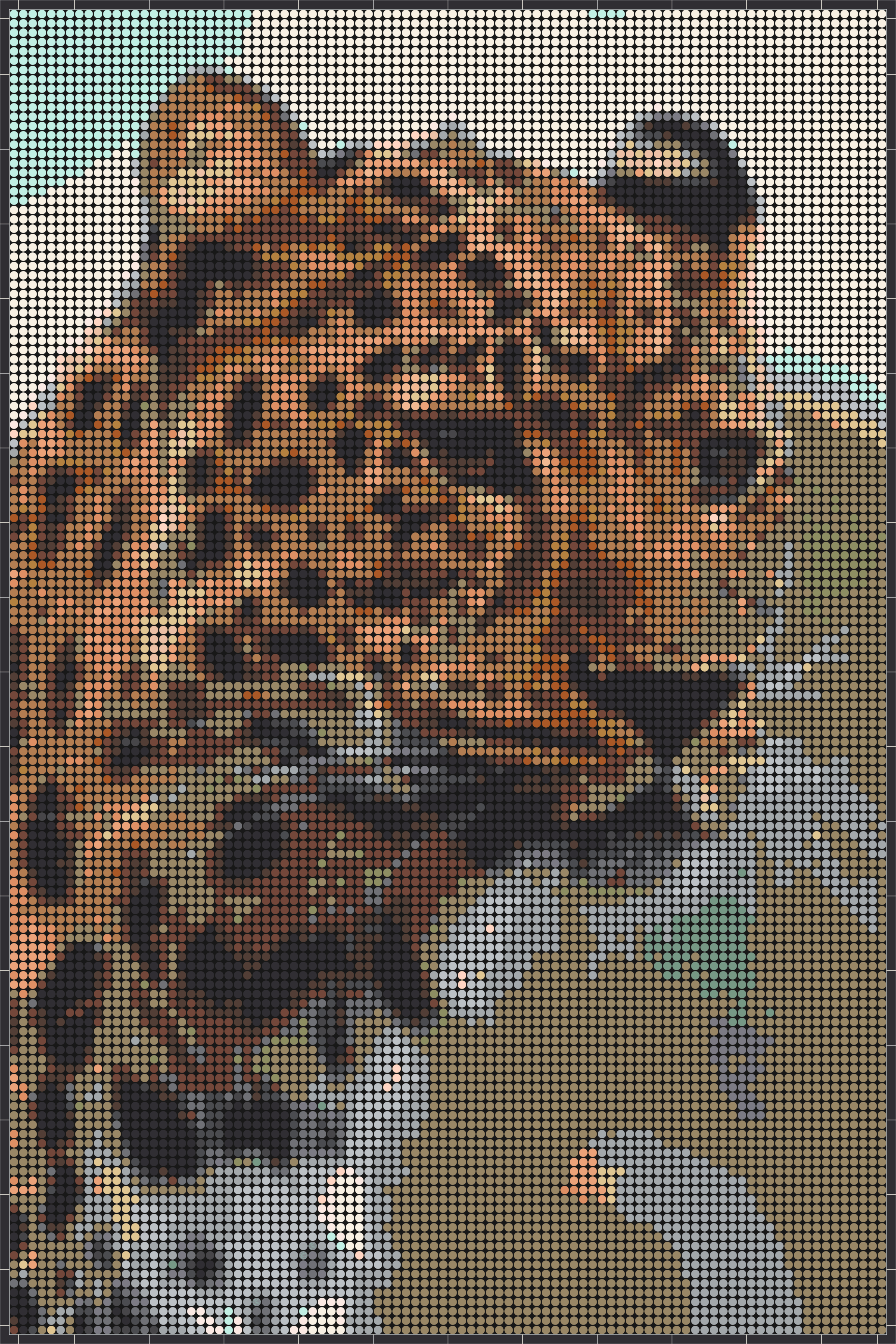 Leopard 1 – Pixel-Art Mosaik Set aus Klemmbausteinen | Tiermotiv Wandbild DIY