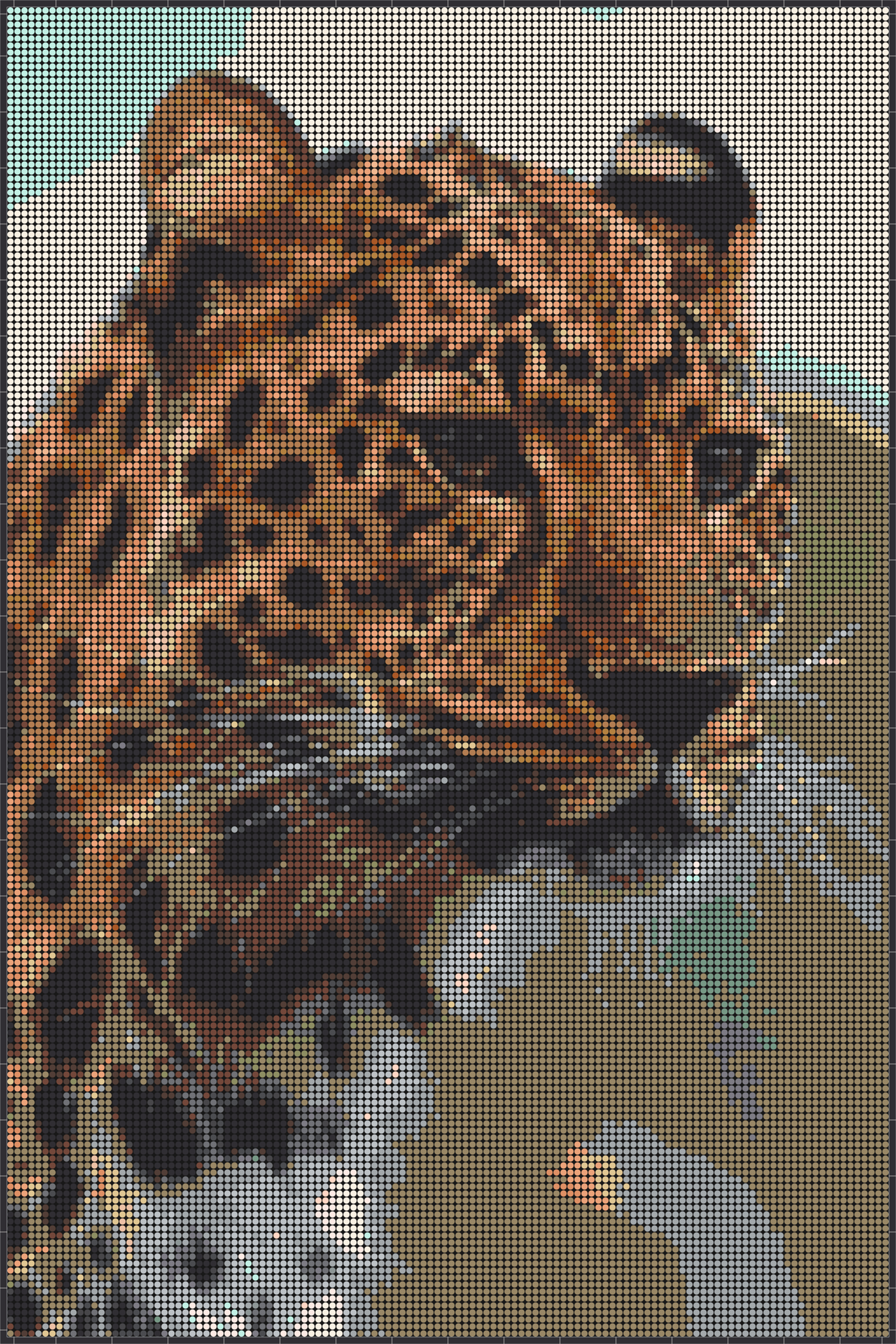 Leopard 1 – Pixel-Art Mosaik Set aus Klemmbausteinen | Tiermotiv Wandbild DIY