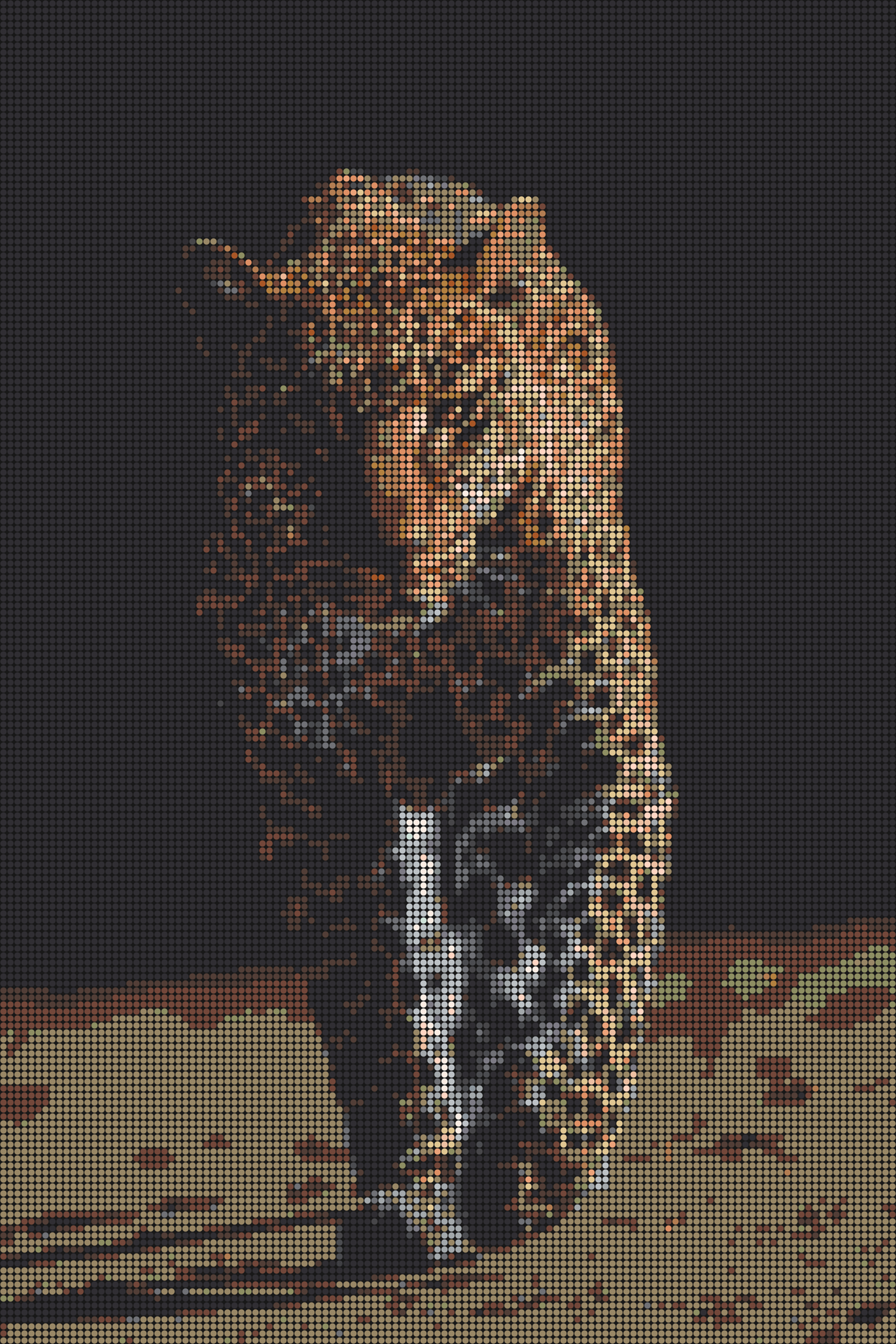 Leopard 2 – Pixel-Art Mosaik Set aus Klemmbausteinen | Tiermotiv Wandbild DIY