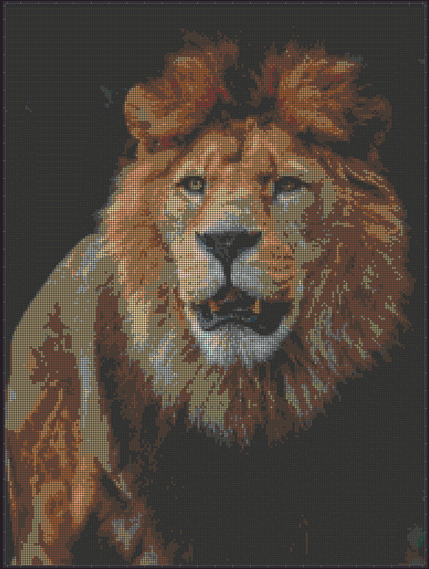 Löwe 1 – Pixel-Art Mosaik Set aus Klemmbausteinen | Tiermotiv Wandbild DIY