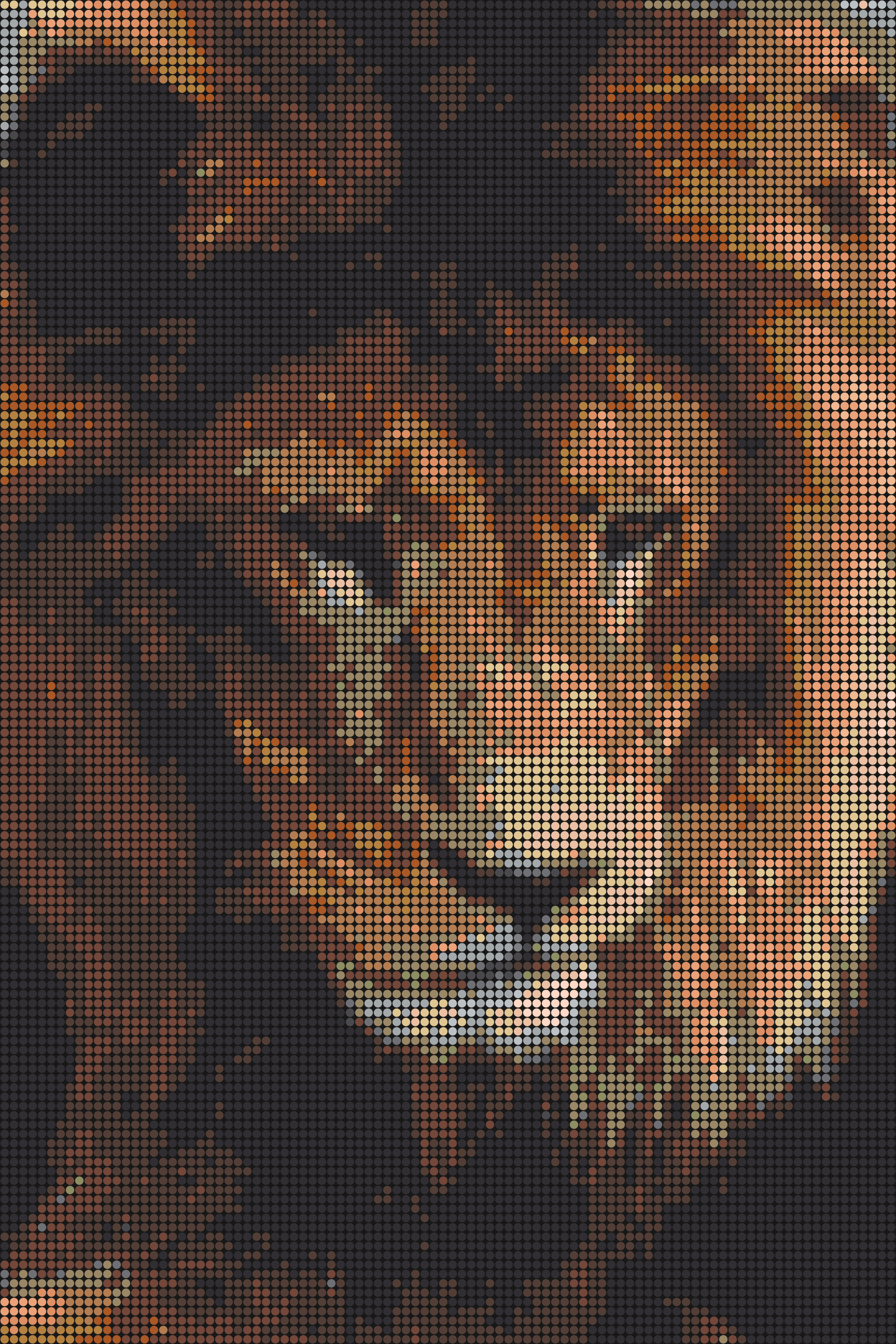 Löwe 3 – Pixel-Art Mosaik Set aus Klemmbausteinen | Tiermotiv Wandbild DIY