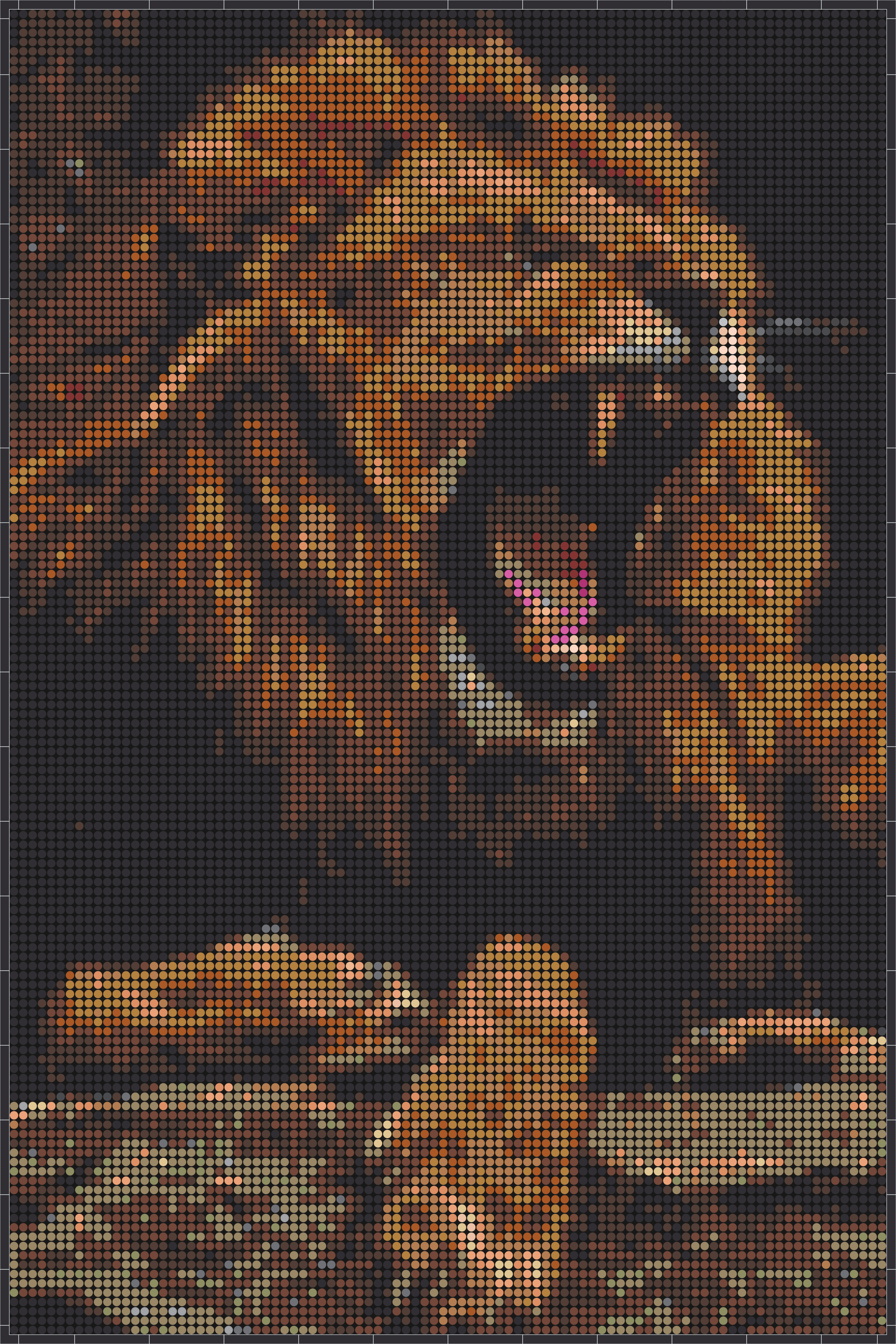 Löwe 4 – Pixel-Art Mosaik Set aus Klemmbausteinen | Tiermotiv Wandbild DIY