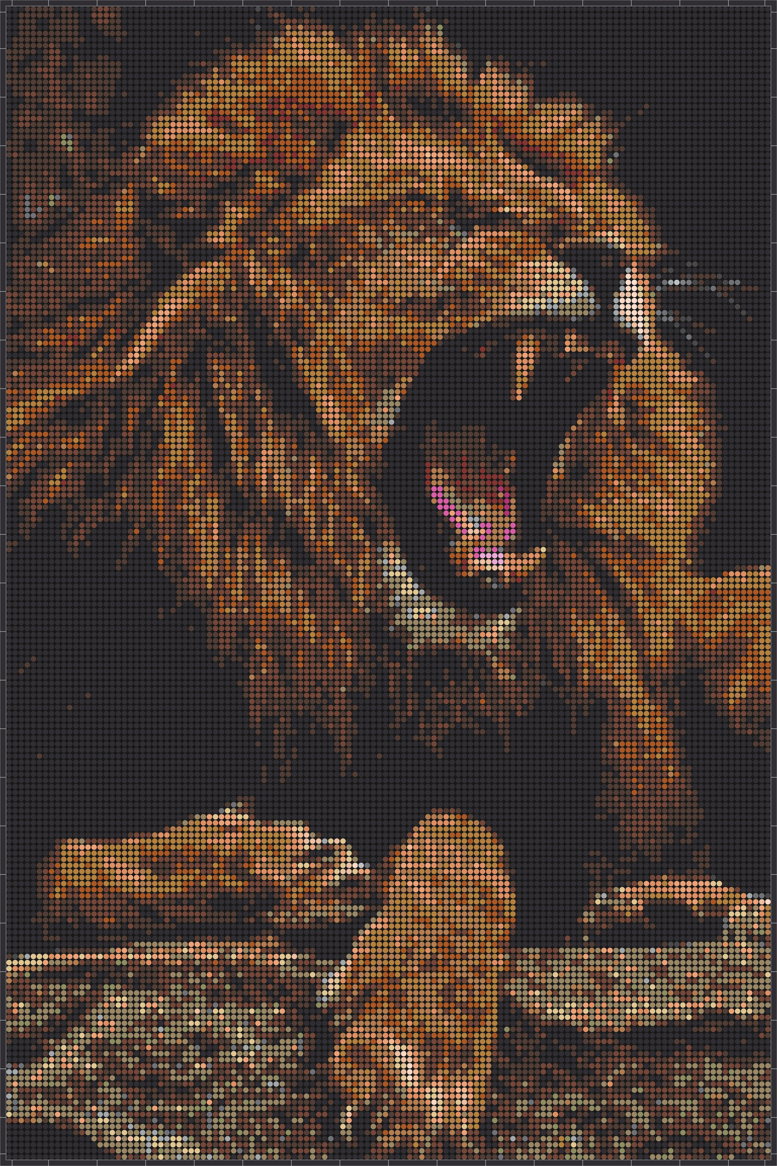 Löwe 4 – Pixel-Art Mosaik Set aus Klemmbausteinen | Tiermotiv Wandbild DIY