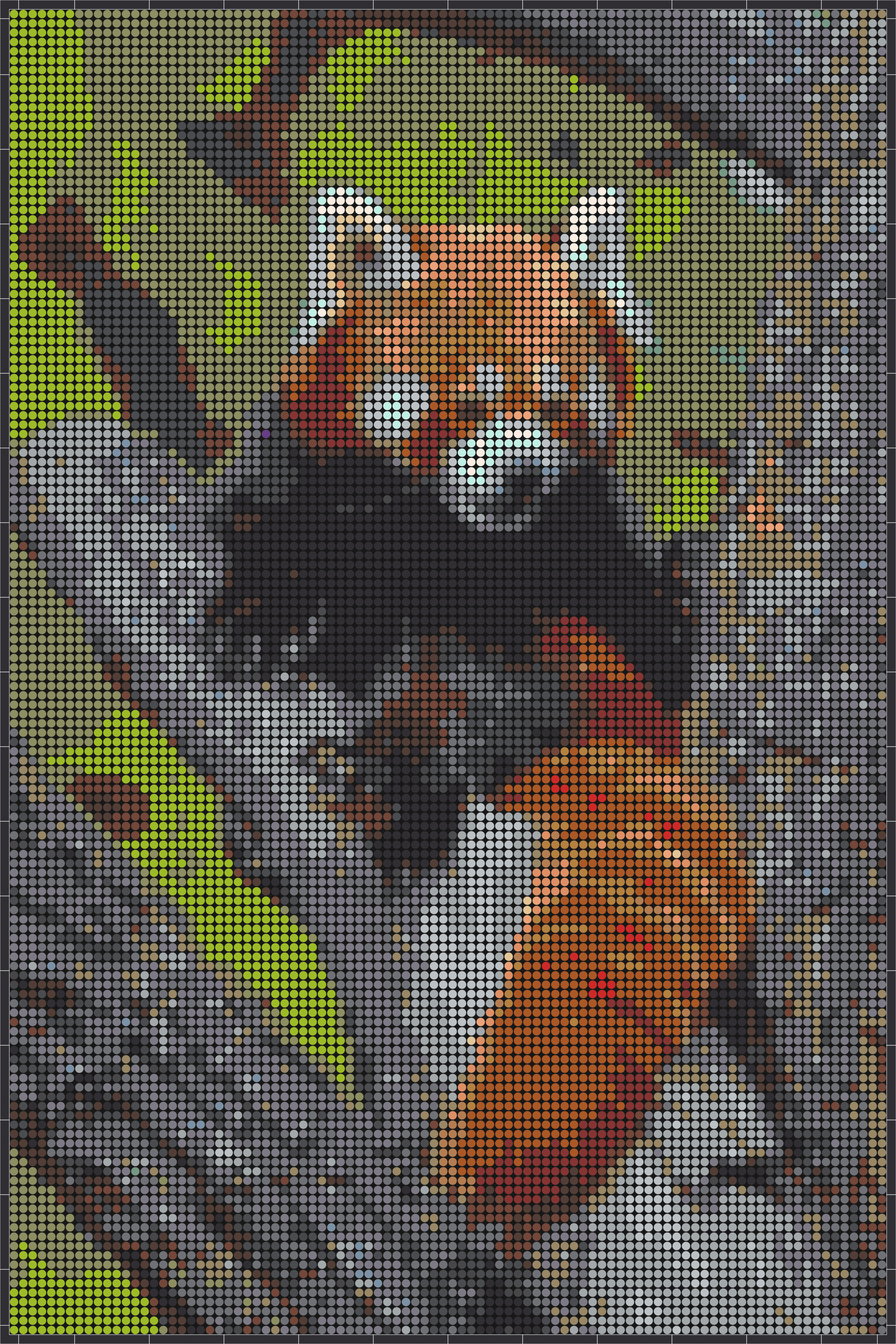 Roter Panda – Pixel-Art Mosaik Set aus Klemmbausteinen | Tiermotiv Wandbild DIY