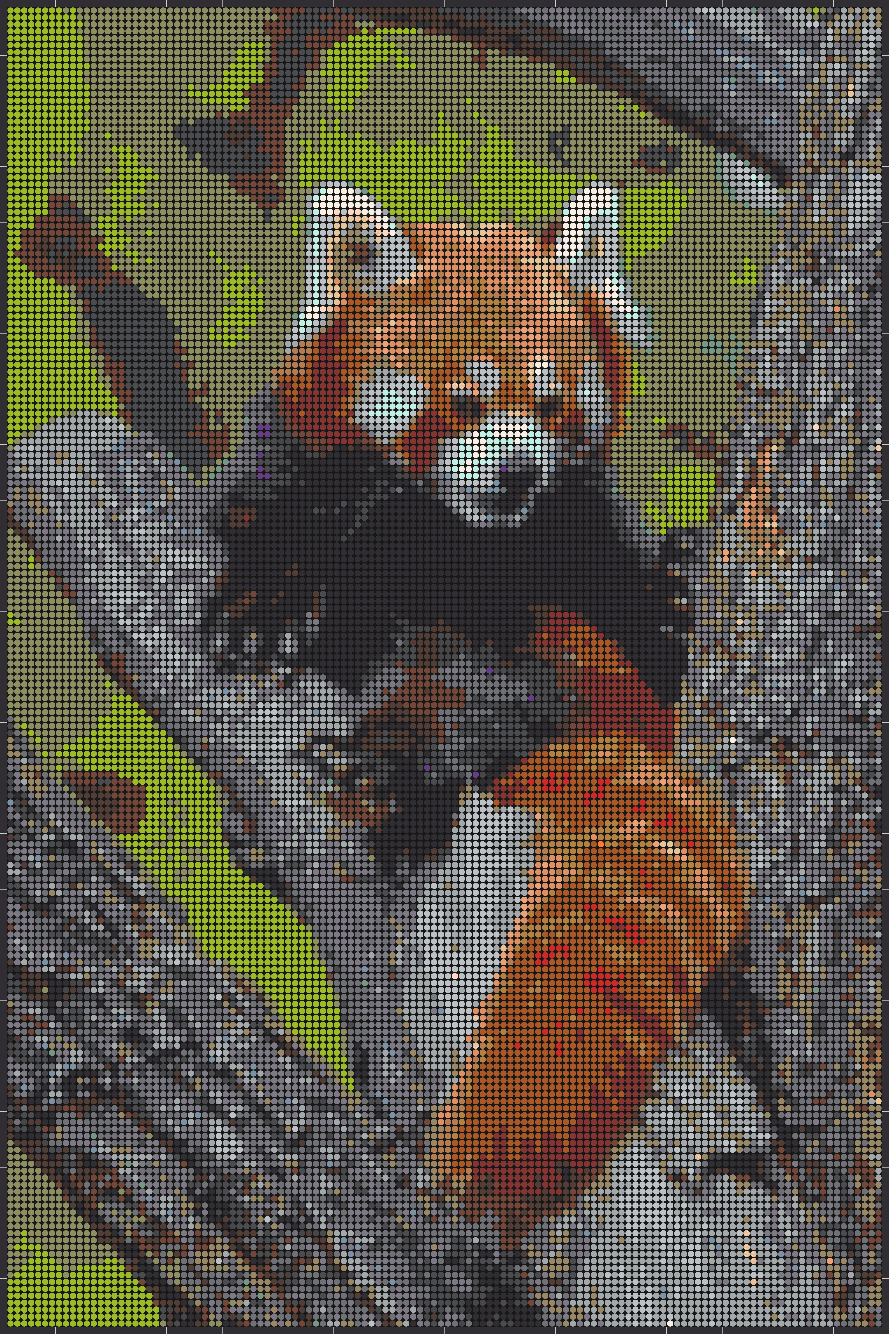 Roter Panda – Pixel-Art Mosaik Set aus Klemmbausteinen | Tiermotiv Wandbild DIY