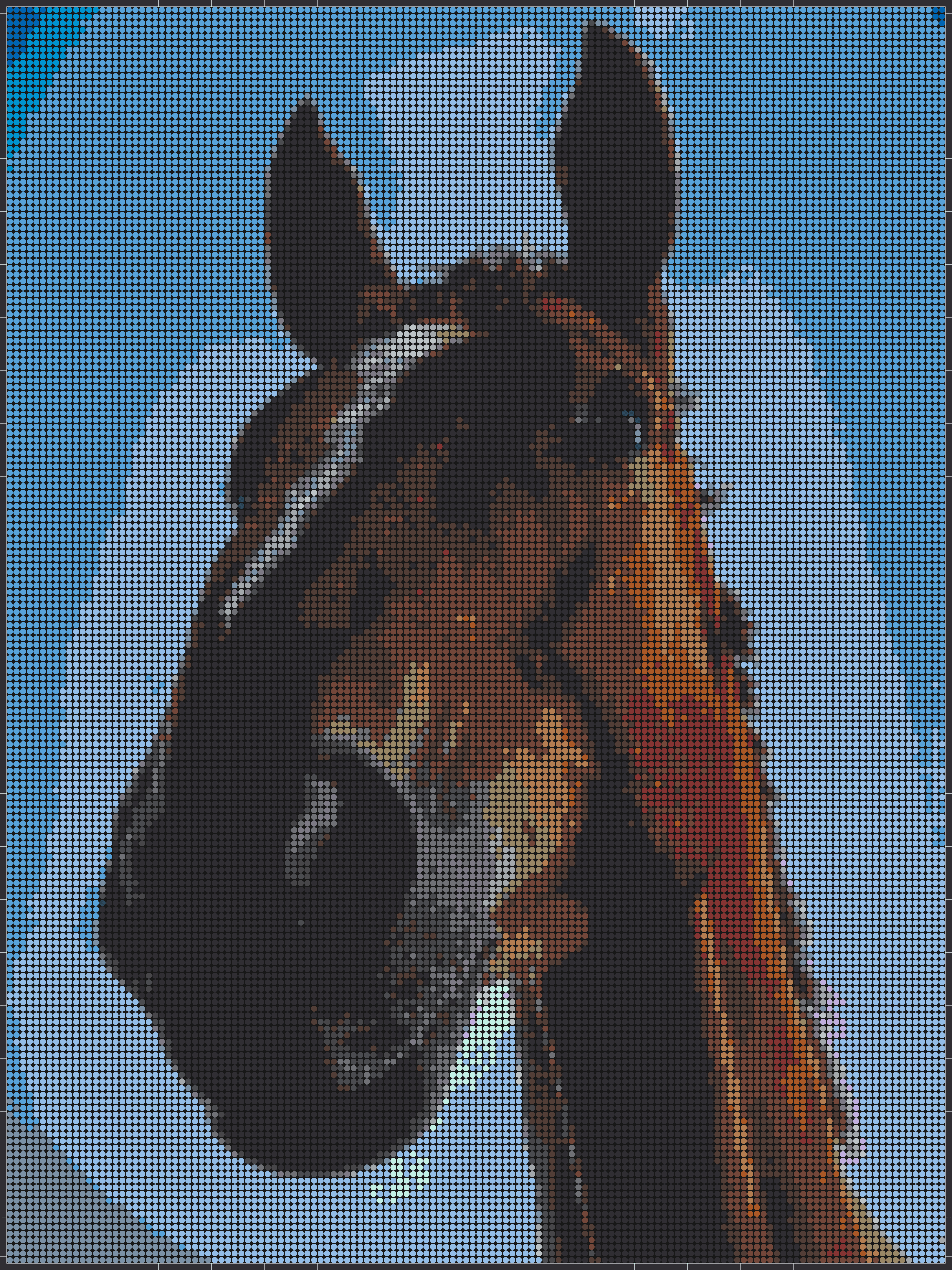 Pferd 3 – Pixel-Art Mosaik Set aus Klemmbausteinen | Tiermotiv Wandbild DIY