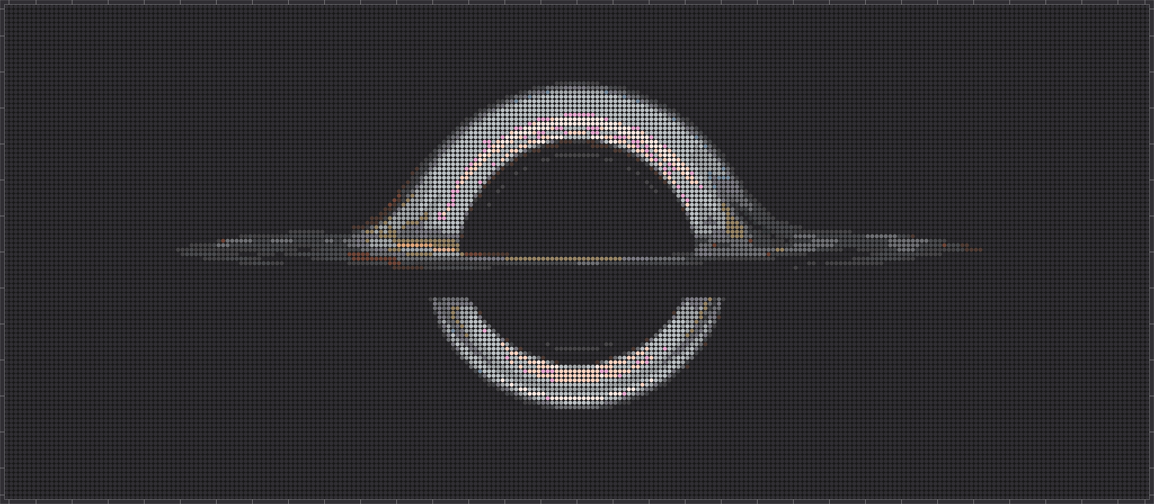 Schwarzes Loch – Pixel-Art Mosaik Set aus Klemmbausteinen | Weltraum Wandbild DIY