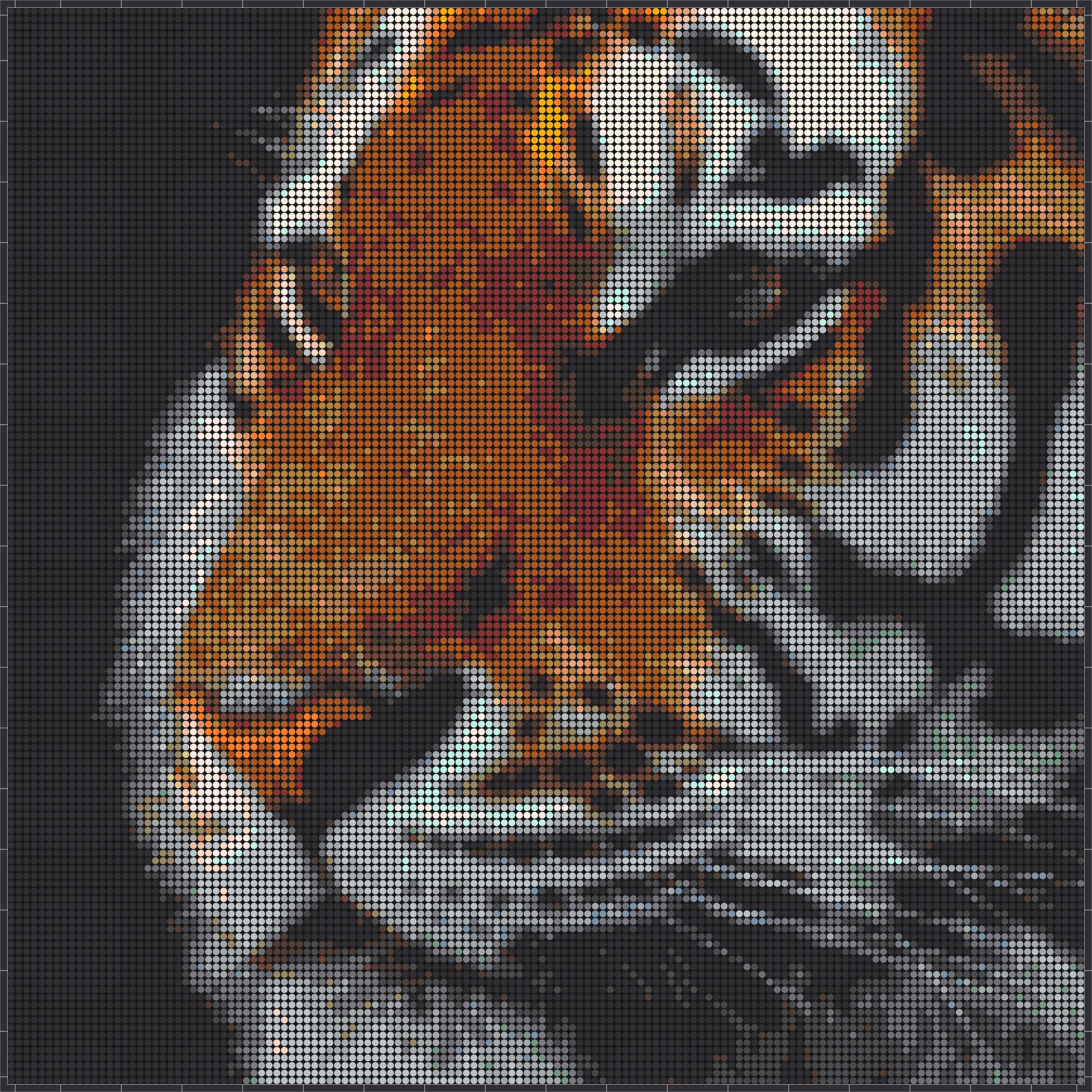 Tiger 2 – Pixel-Art Mosaik Set aus Klemmbausteinen | Tiermotiv Wandbild DIY