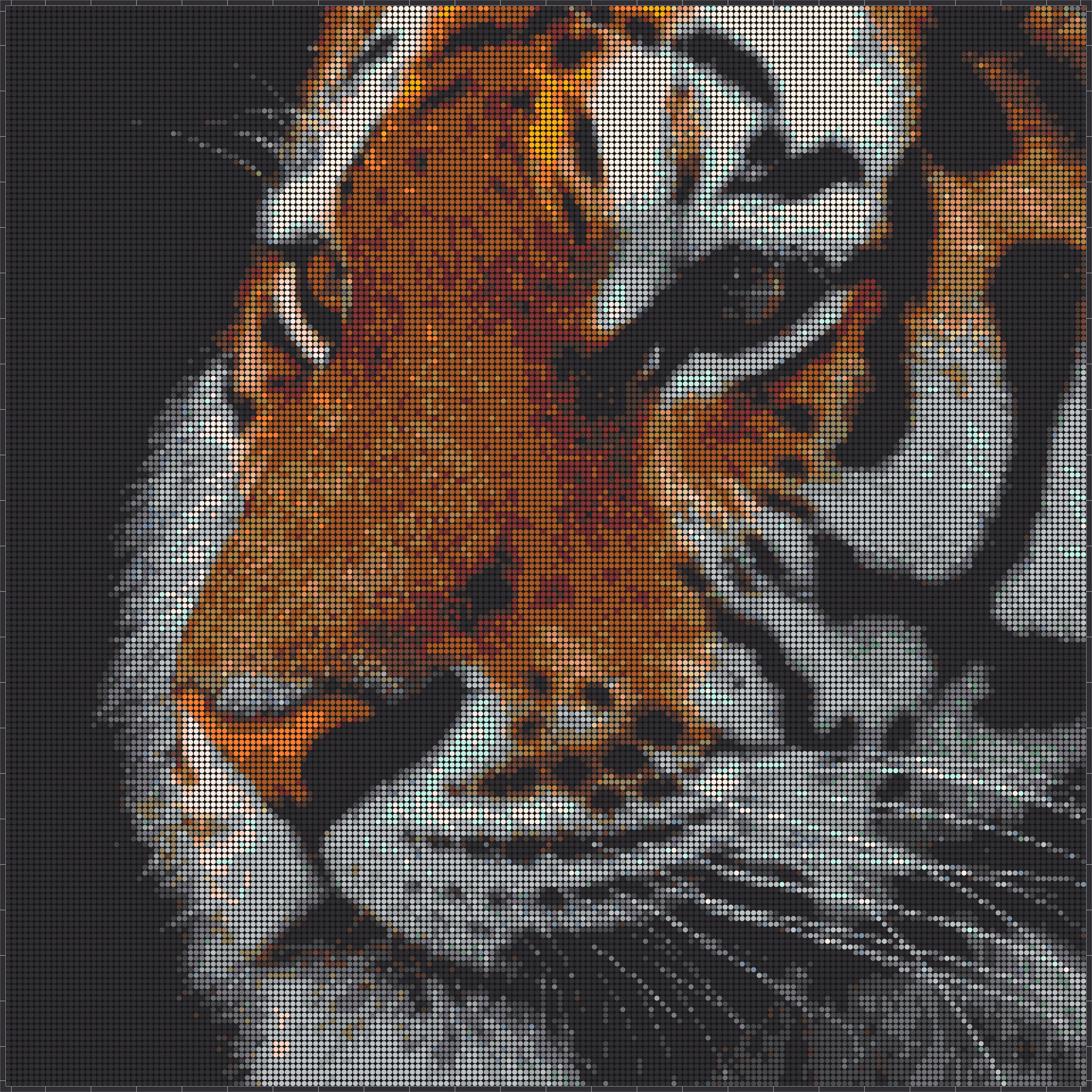 Tiger 2 – Pixel-Art Mosaik Set aus Klemmbausteinen | Tiermotiv Wandbild DIY