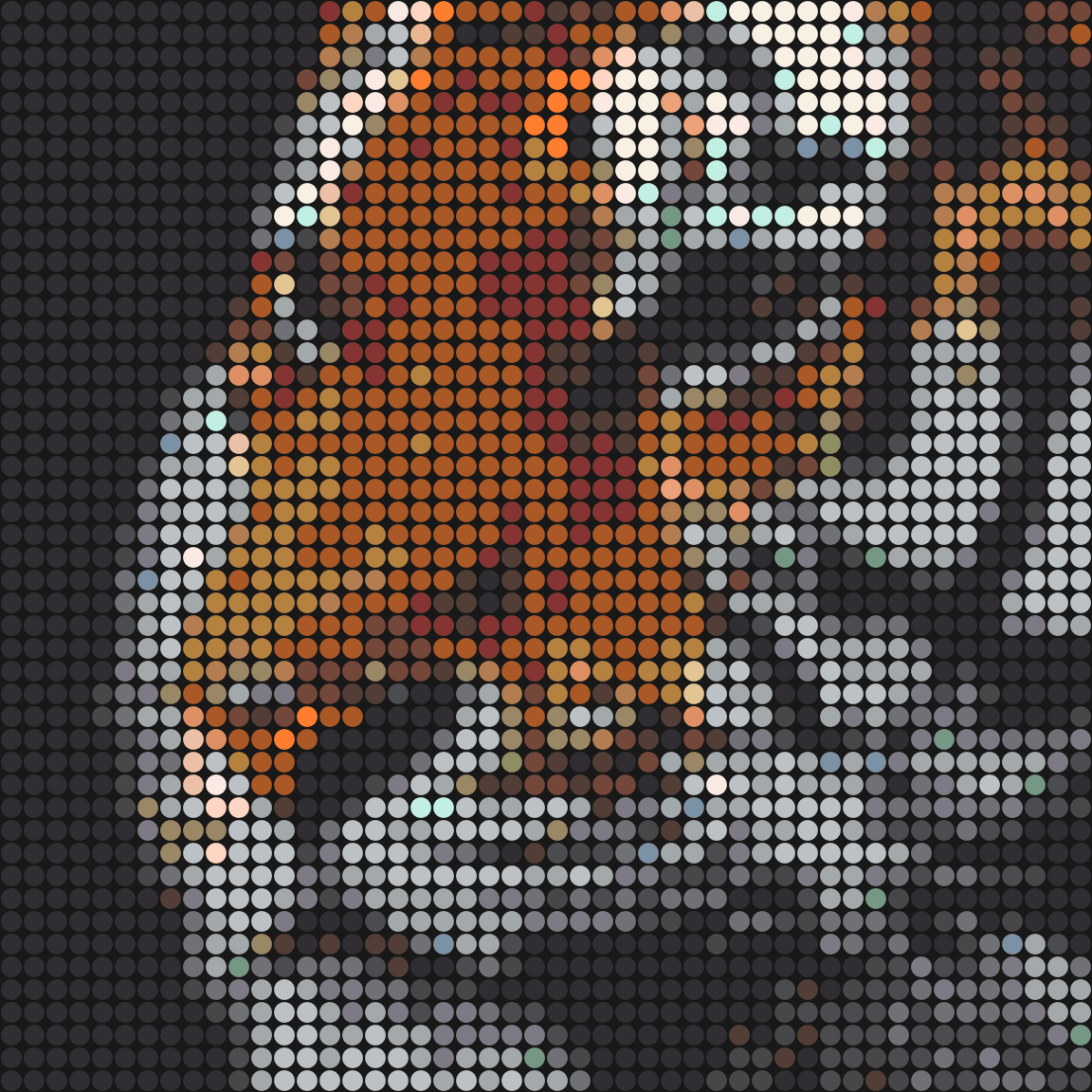 Tiger 2 – Pixel-Art Mosaik Set aus Klemmbausteinen | Tiermotiv Wandbild DIY