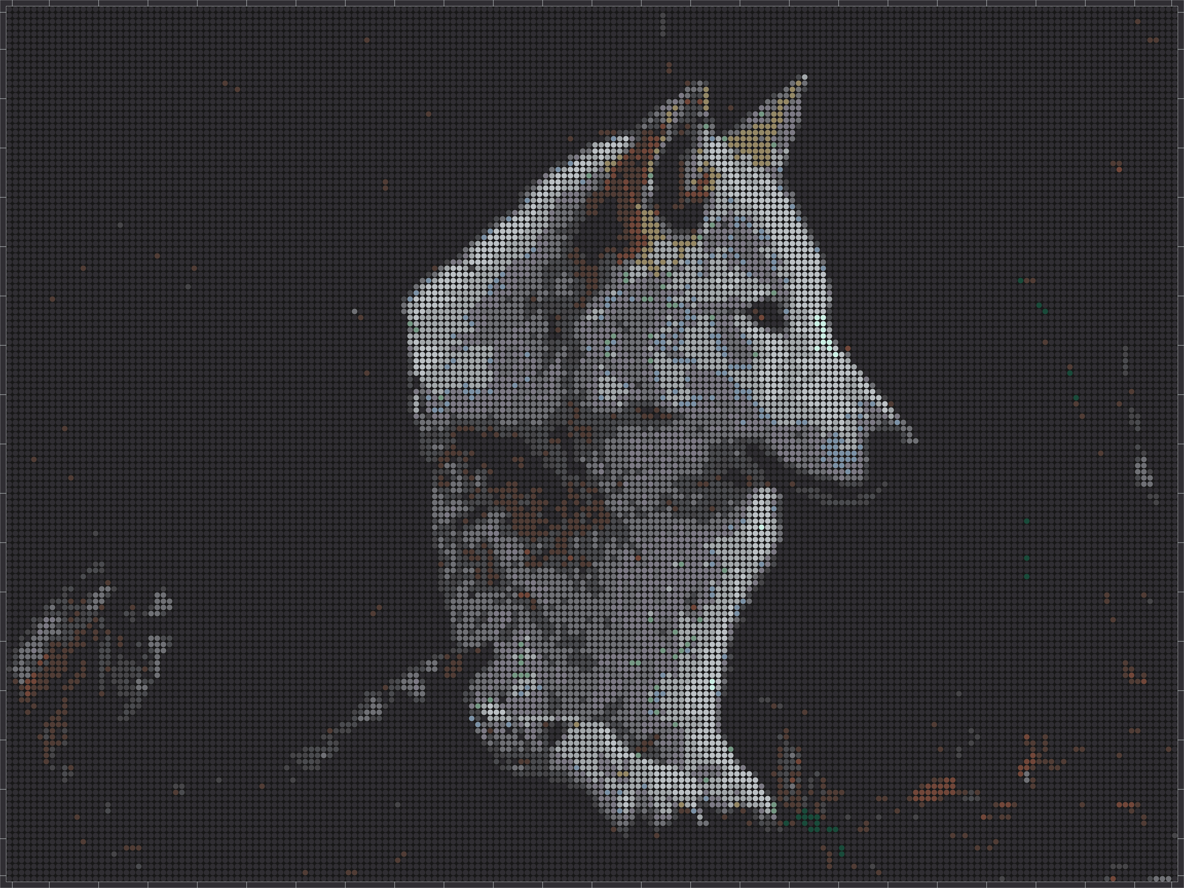 Wolf 1 – Pixel-Art Mosaik Set aus Klemmbausteinen | Tiermotiv Wandbild DIY