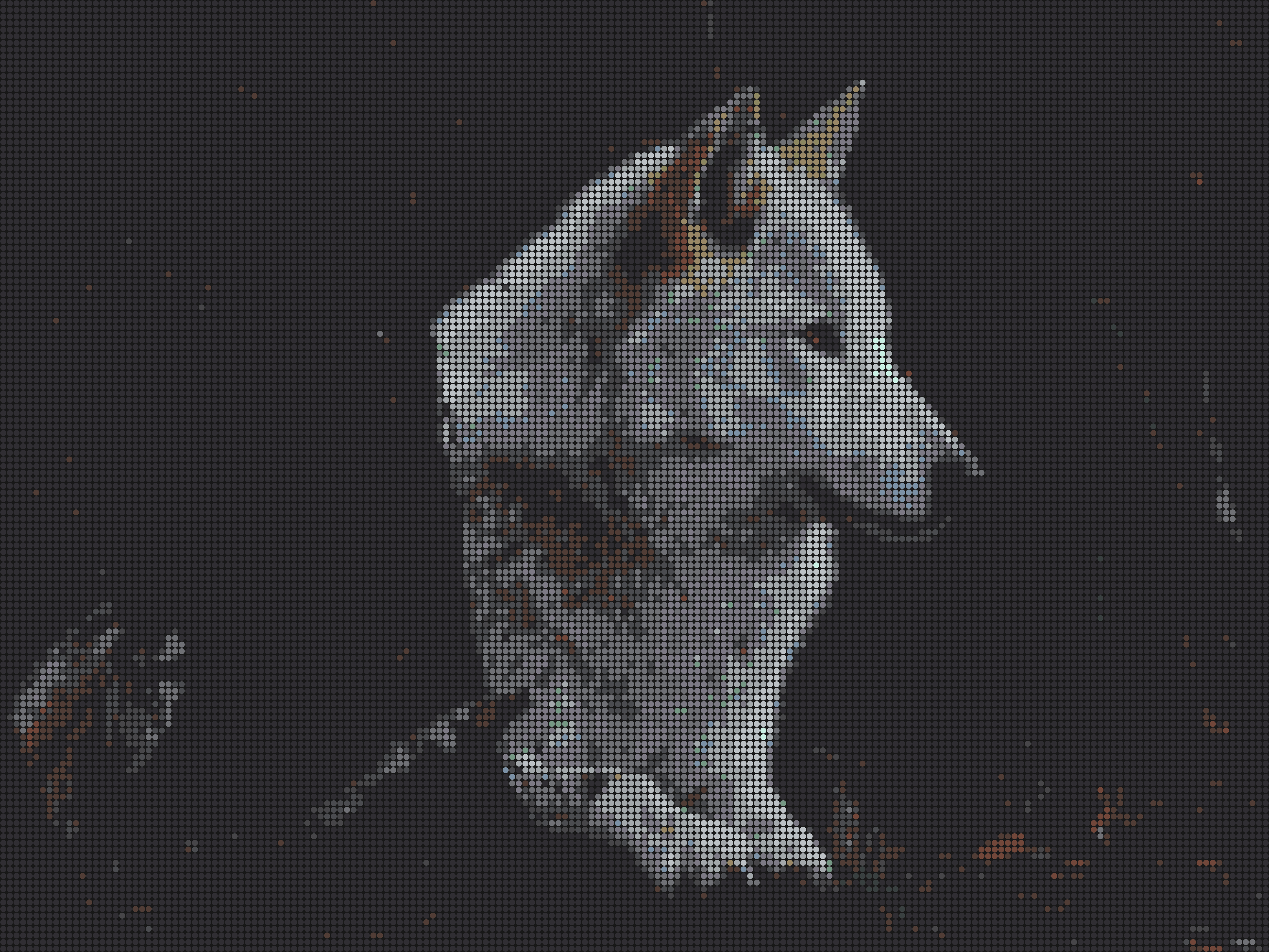 Wolf 1 – Pixel-Art Mosaik Set aus Klemmbausteinen | Tiermotiv Wandbild DIY